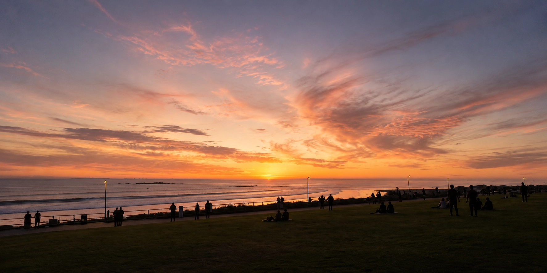 Sunset over the Atlantic at Big Bay, Bloubergstrand